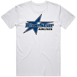 Blue Star Airlines Wall Street Retro Graphic Unisex White Classic T Shirt