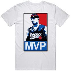 Allen Iverson 76ers Mvp Basketball Retro Graphic Unisex White Classic T Shirt