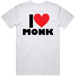 I Love Heart Monk Tv Show Retro Graphic Unisex White Classic T Shirt