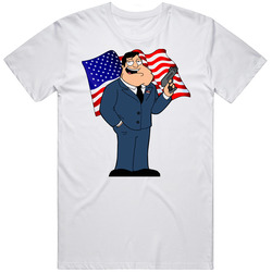 American Dad Cartoon Tv Show Retro Graphic Unisex White Classic T Shirt