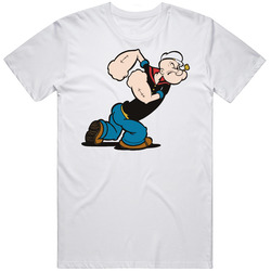 Popeye Retro Graphic Unisex White Classic T Shirt