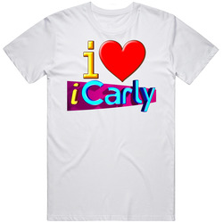 I Love Heart Icarly Tv Show Retro Graphic Unisex White Classic T Shirt