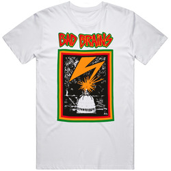 Bad Brains Lightning Music Retro Graphic Unisex White Classic T Shirt