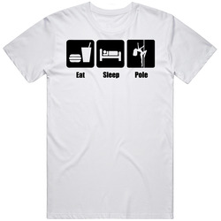 Eat Sleep Pole Dance Retro Graphic Unisex White Classic T Shirt