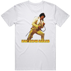 Fat Elvis Rules funny (2).jpg Retro Graphic Unisex White Classic T Shirt