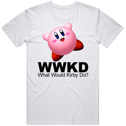 What Would Kirby Do Video Game Retro Graphic Unisex White Classic T Shirt