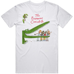 The Enormous Crocodile Children's Book Roald Dahl Retro Graphic Unisex White Classic T Shirt