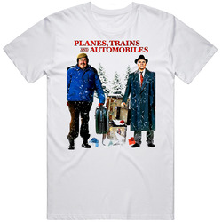 Planes Trains & Automobiles John Candy Movie Retro Graphic Unisex White Classic T Shirt
