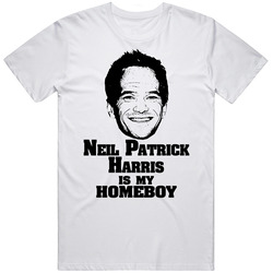 Neil Patrick Harris Is My Homeboy Retro Graphic Unisex White Classic T Shirt