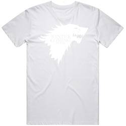 Game Of Thrones Stark Wolf Emblem Retro Graphic Unisex White Classic T Shirt