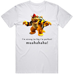Bowser Super Mario Brothers Video Game Retro Graphic Unisex White Classic T Shirt