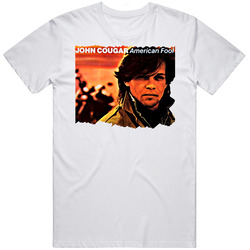 Perfect Fit T Shirts John Cougar Mellencamp American Fool Retro Graphic Unisex White Classic T Shirt