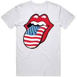 Rolling Stones Rock In America Music Retro Graphic Unisex White Classic T Shirt