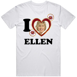 I Love Ellen Degeneres Retro Graphic Unisex White Classic T Shirt