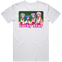 Lucky Star Anime Retro Graphic Unisex White Classic T Shirt