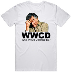 Peter Falk Columbo Retro Graphic Unisex White Classic T Shirt