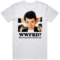 What Would Ferris Bueller Do Retro Graphic Unisex White Classic T Shirt