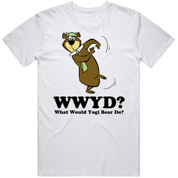 What Would Yogi Bear Do Retro Graphic Unisex White Classic T Shirt
