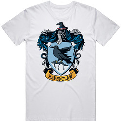 Harry Potter Ravenclaw Crest Retro Graphic Unisex White Classic T Shirt