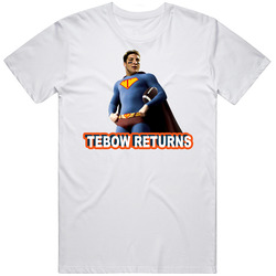 Tim Tebow Broncos Football Retro Graphic Unisex White Classic T Shirt
