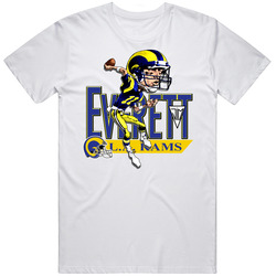 Jim Everett Retro Football Caricature Retro Graphic Unisex White Classic T Shirt
