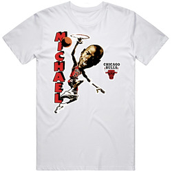 Michael Jordan Retro Basketball Caricature Retro Graphic Unisex White Classic T Shirt