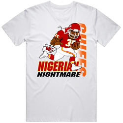 Christian Okoye Retro Football Caricature Retro Graphic Unisex White Classic T Shirt