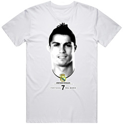 Cristiano Ronaldo Real Madrid Portugal Soccer Retro Graphic Unisex White Classic T Shirt