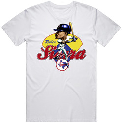 Ruben Sierra Retro Baseball Caricature Retro Graphic Unisex White Classic T Shirt