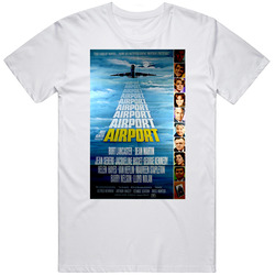 1970 Airport Lancaster Martin Kennedy Movie Retro Graphic Unisex White Classic T Shirt