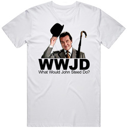 John Steed The Avengers Retro Graphic Unisex White Classic T Shirt
