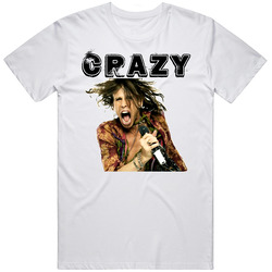 Steven Tyler Crazy Retro Graphic Unisex White Classic T Shirt