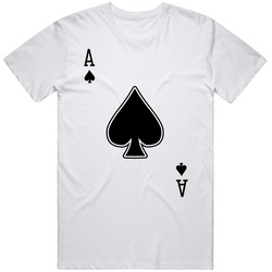 Ace Of Spades Retro Graphic Unisex White Classic T Shirt
