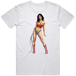 Wonder Woman Cartoon Comic Retro Graphic Unisex White Classic T Shirt