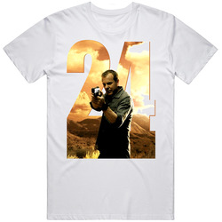 24 Jack Bauer Sunset Retro Graphic Unisex White Classic T Shirt
