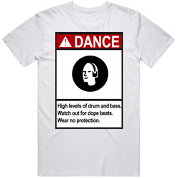 Dance Drum And Bass Techno Sign White Retro Graphic Unisex White Classic T Shirt