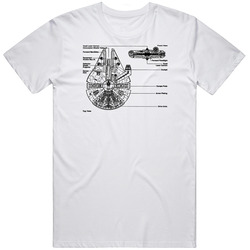 Milenium Falcon Star Wars Retro Graphic Unisex White Classic T Shirt
