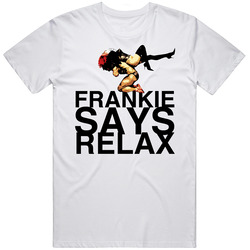 Frankie Says Relax 80's Retro Graphic Unisex White Classic T Shirt