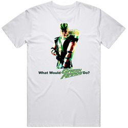What Would Green Arrow Do Superhero Retro Graphic Unisex White Classic T Shirt