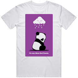 Sad Panda Retro Graphic Unisex White Classic T Shirt