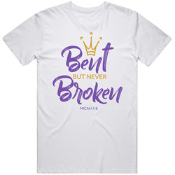 Bent But Never Broken (purple) Retro Graphic Unisex White Classic T Shirt