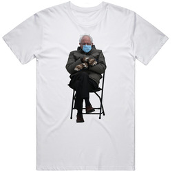 Funny Bernie Sanders Cold Mood Retro Graphic Unisex White Classic T Shirt
