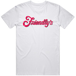 Friendlys Fast Food Restaurant Distressed Look Retro Graphic Unisex White Classic T Shirt