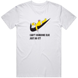 Can't Someone Else Just Do It Retro Graphic Unisex White Classic T Shirt