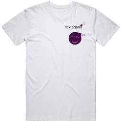 Textegami App Heart Placement Retro Graphic Unisex White Classic T Shirt