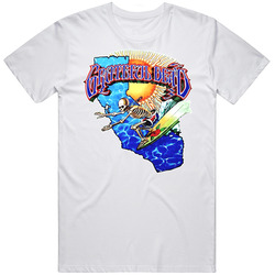 Grateful Dead Surfing Skeleton Band Retro Graphic Unisex White Classic T Shirt