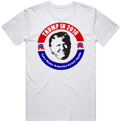 Trump 2016 President Make America Great Again Retro Graphic Unisex Cotton White Classic T Shirt