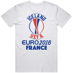 Iceland Fan Team Euro Cup 2016 Soccer Futball Retro Graphic Unisex Cotton White Classic T Shirt