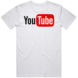Youtube Online Learning Logo Retro Graphic Unisex Cotton White Classic T Shirt