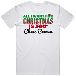 All I Want For Christmas Is Chris Brown Arizona Hockey Fan Retro Graphic Unisex Cotton White Classic T Shirt